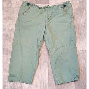 Columbia Womens Hiking Capri Pants Size PL Petite Light Green Outdoors Gorpcore